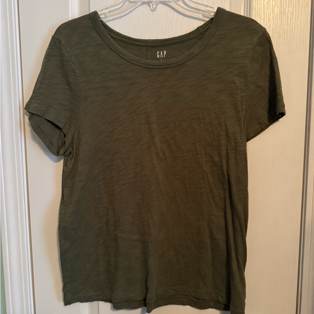 GAP Women's Olive Green T-Shirt